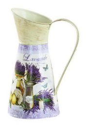 American Pastoral Style Flower Ornaments Hand-painted Lavender Iron Vase, Purple