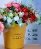 Flower Bucket Flower Shop Home Tin Ornament Dried Flowers Arangement Vase Yellow