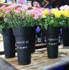 Thick Plastic Flower Bucket Flower Shop Special Cylindrical Flower Barrel, Black