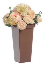 Thick Plastic Flower Bucket Flower Shop Special Long Square Flower Barrel, Brown