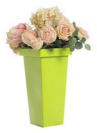 Thick Plastic Flower Bucket Flower Shop Special Long Square Flower Barrel, Green