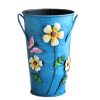 Creative Handcrafted &Hand-paint Iron Vase Flower Decoration Vase,Blue