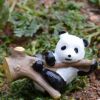 Set of 4 Creative Lovely Mini Panda Figurines for Pot Plant 3 CM