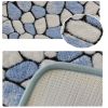 Coral Fleece Pebble Grain Non-slip Cotton Doormats Rugs Grey 23.6"*35.4"