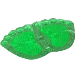 Lovely Creative Huge Feet Pebble Non-Slip PVC Bath Rugs Green 14"*23.6"